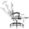 Vidaxl Gaming Armchair with Footrest, White-Black, Faux Leather