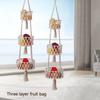 Triple-Layer Woven Cotton Rope Basket - Handmade Hanging Fruit and Vegetable Storage Net