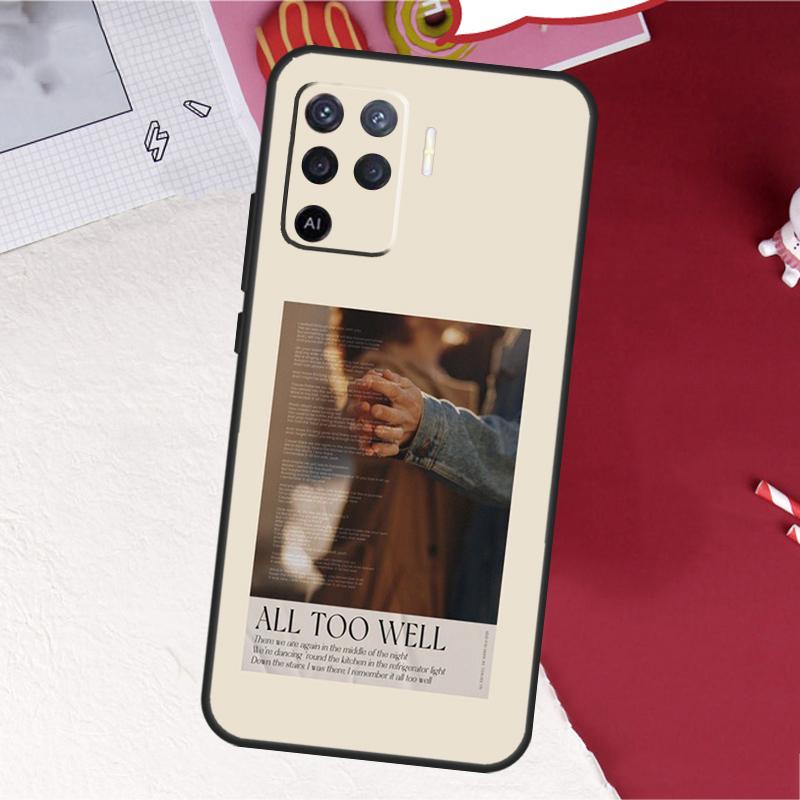 

All Too Well Lyrics Case For Oppo A17 A57 A77 A74 A54 A94 A78 A98 A18 A60 A80 A40 A38 A58 A96 A76 A16 A15 A5 Pro OPPO A91