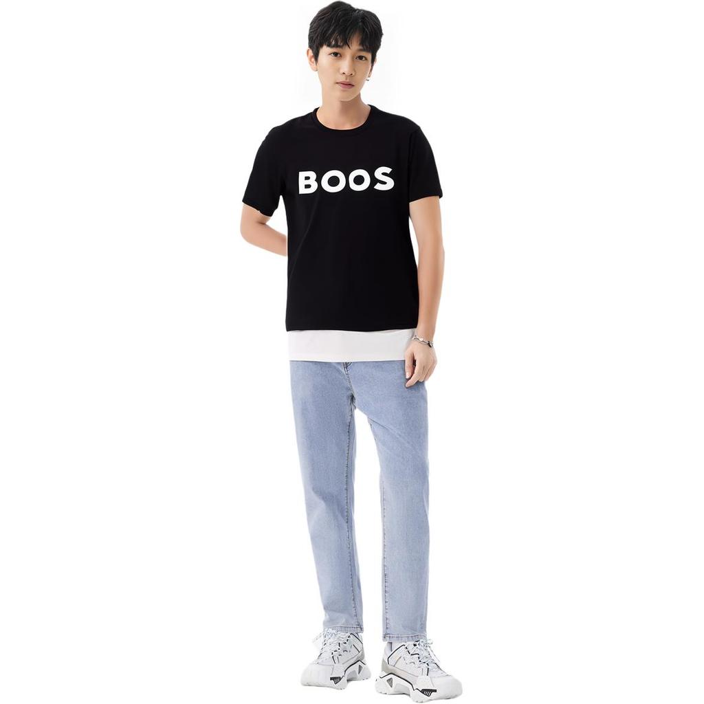 HUGO BOSS SS22 Men's Logo Print Short-Sleeve T-Shirt Black 50481923-002