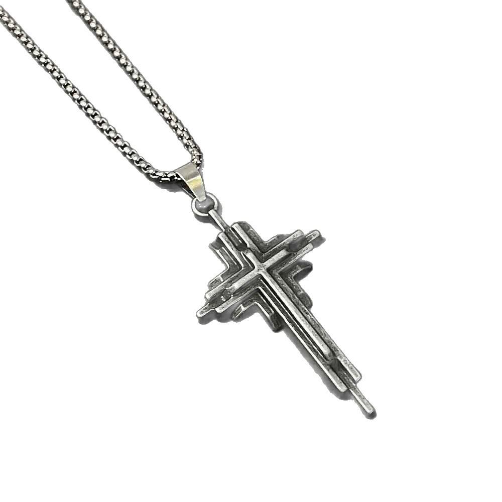 Unisex Three-Dimensional Cross Sweater Necklace