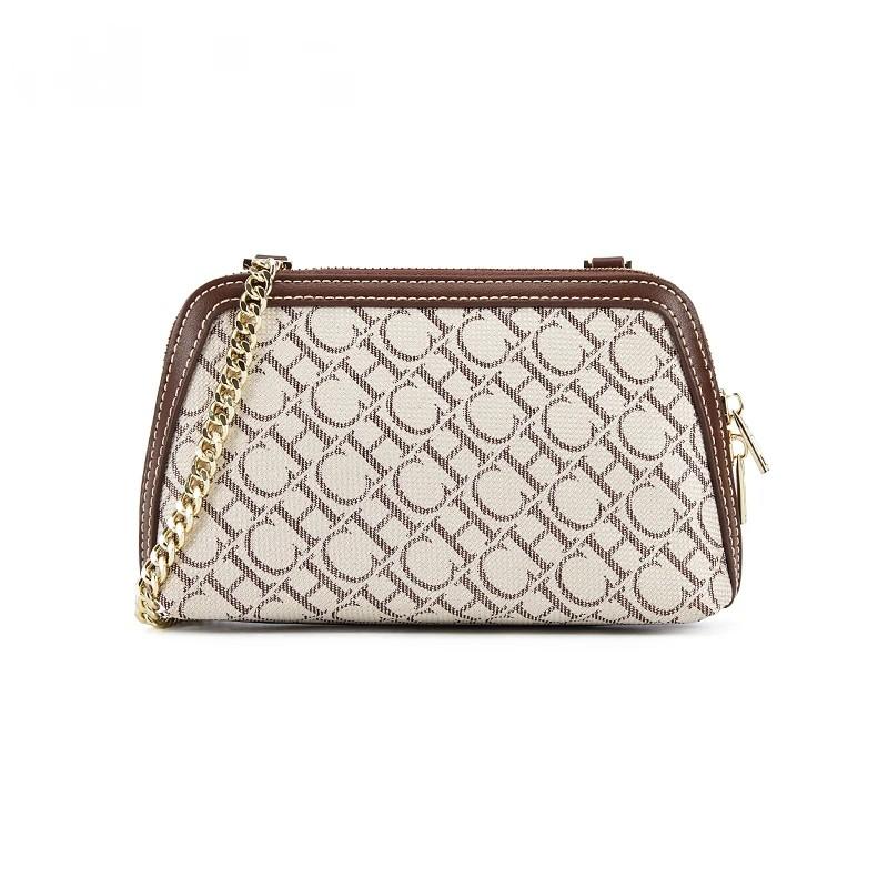 Letter Printed Leather Shoulder Bag Retro Crossbody Designer Light Luxury Chain Suede Fashion