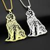 Golden Retriever Dog Pendant Necklace For Women Men Stainless Steel Gold Color Animal Puppy Doggie Friends Family Chain Jewelry