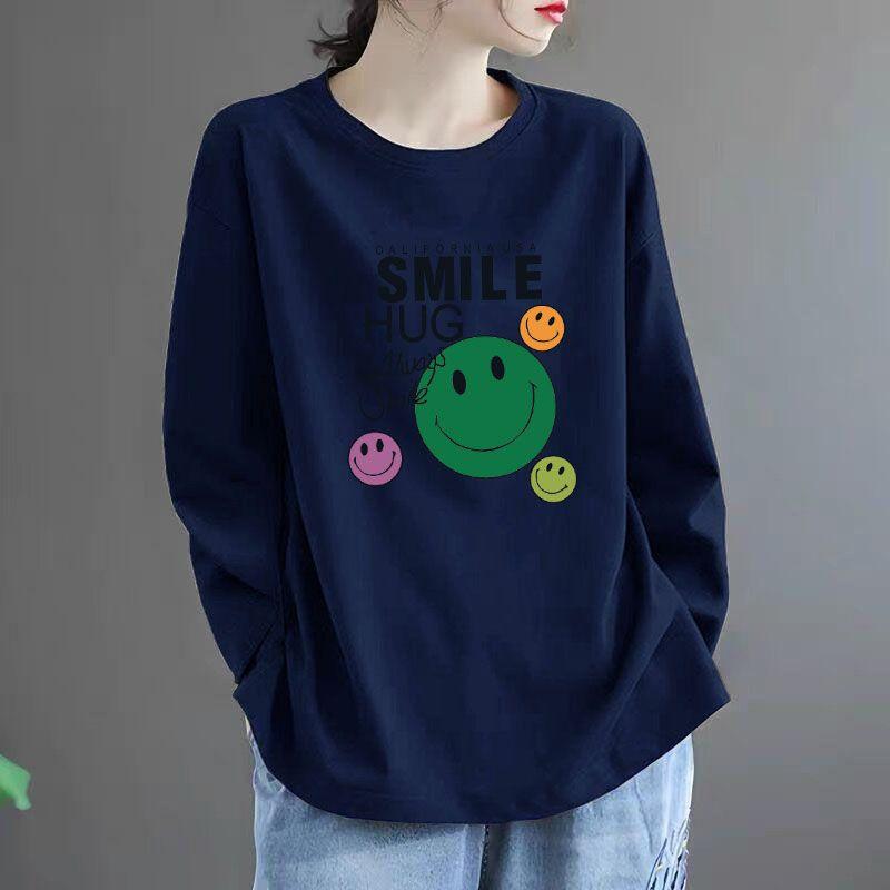 Long-sleeved T-shirt Spring and Autumn New Style Versatile Loose Round Neck Top