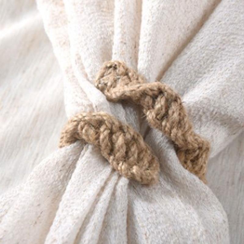 Bohemian Twist Curtain Buckle Holdbacks, 8Pack Jutes Twines Tie Backs for Light Filtering Drapes