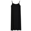 Meishang Langärmeliges Baumwoll-Rundhals-Damen-Camisole ohne Körbchen, Unterwäsche, Mischung, Träger, Kordelzug, Hals, Stretch, Schlicht, Farbe, (Schwarz, L)