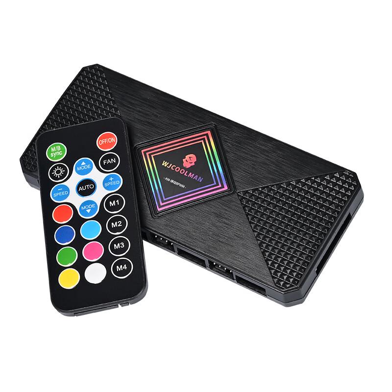 Magnetic 8-Port 5V 3-Pin ARGB Controller Hub with PWM & Wireless Remote