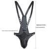 Men's SM Leather Double Shoulder Strap Pants with Erotic Birdcage Restraint