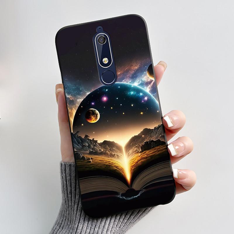 Casing For Nokia 5.1 6.1 Aesthetic Luxury Cute Cool Boys Girls Soft silicone Phone Case Back Cover Black Matte Protective Shell