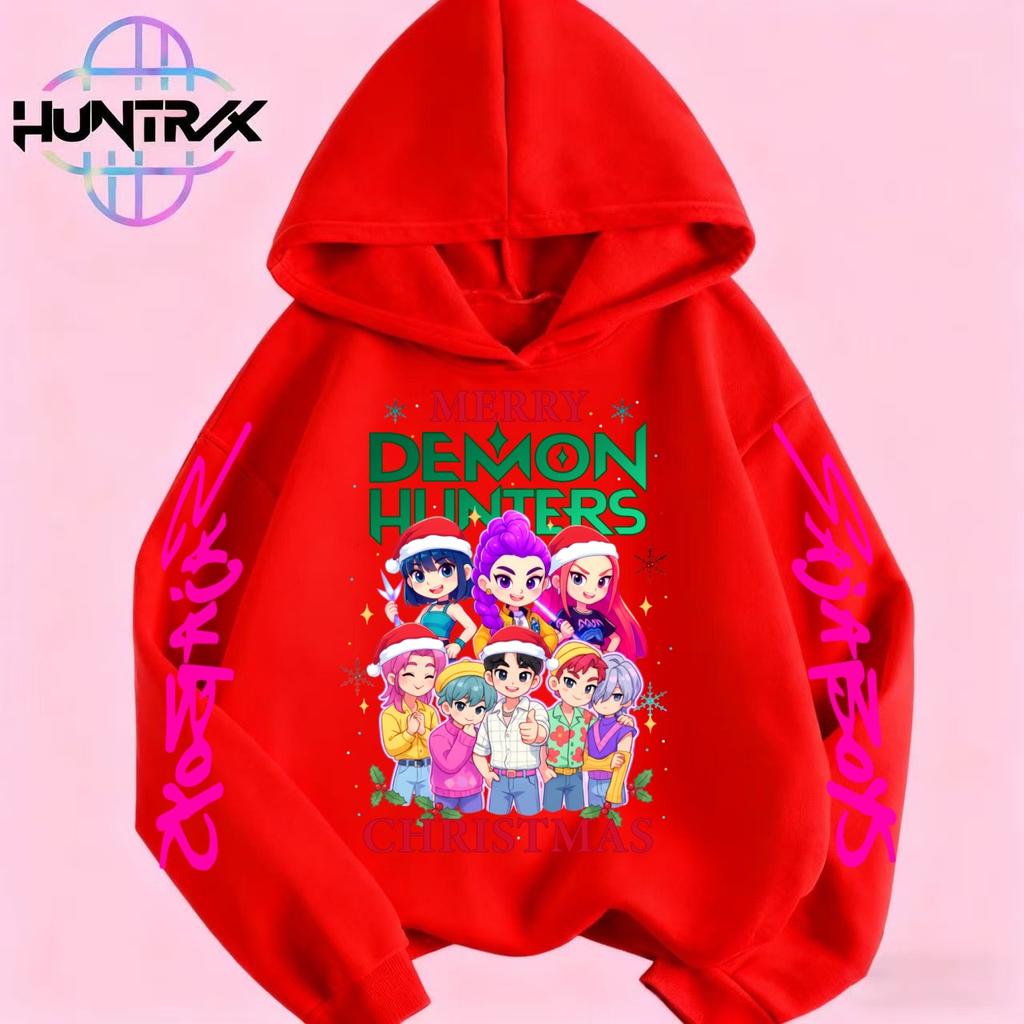 Christmas Children's Boys and Girls Anime Clothing Kpop Devil Hunter Hoodie Casual Fashion Autumn/Winter Warm Sweatshirt