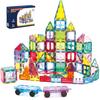 Magnetic Tiles Set with 2 Cars, STEM Educational Construction Building Blocks and Montori Learning Toys for Ages 3-9+ Years