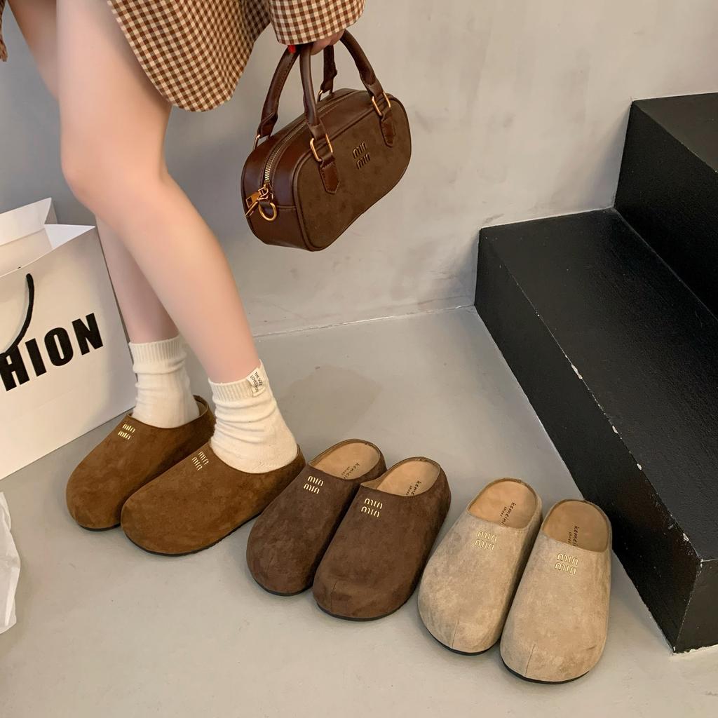 Boken shoes pedal retro bag head slippers women's 2025 spring new fashion versatile Boken bag head drag 2688