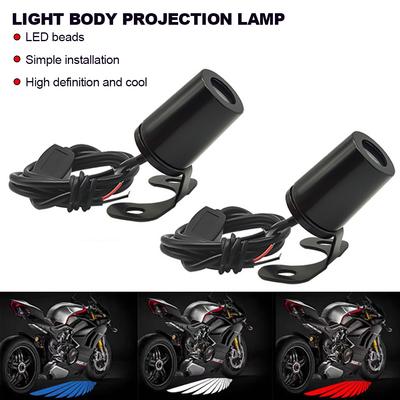 2 Stück Motorrad Engelsflügel LED Unterbodenlicht Projektor Ghost Light Goldwing Willkommen Bremsrückleuchten Modifizierte Dekorative Lampe