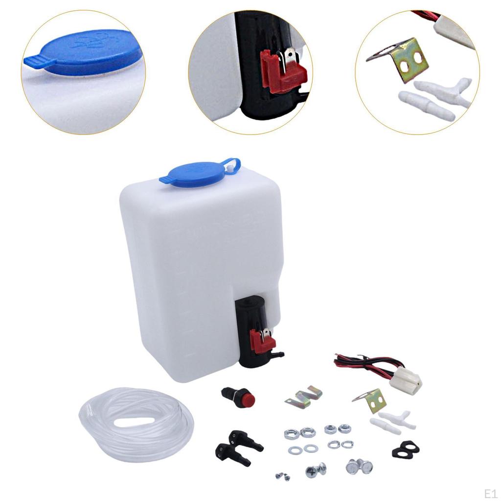 Windscreen Washer Bottle Kit Universal Premium Car Windshield Pump Tank High Performance