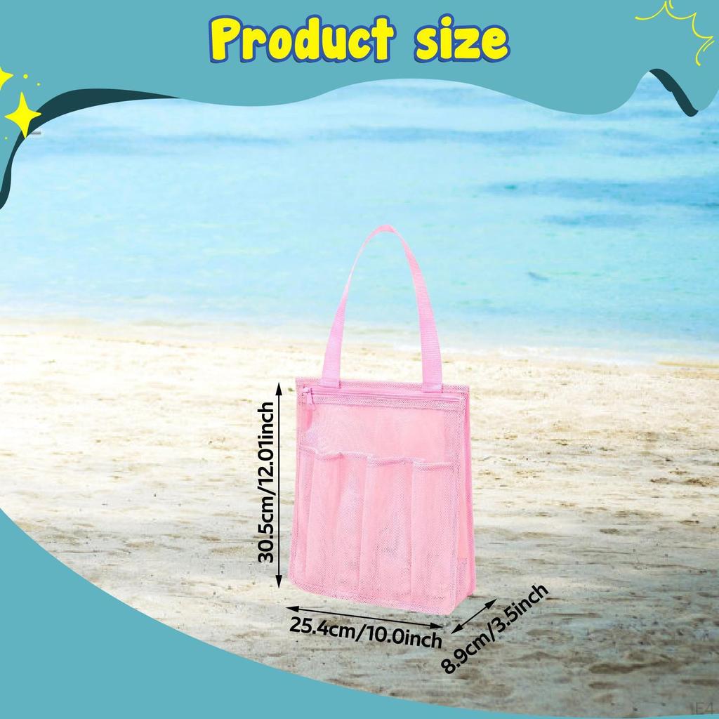 Compact Mesh Shower Tote Bag 10x3.5x12.01" for College Dorms and Camps