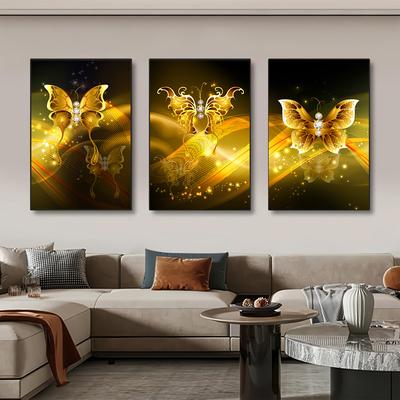 3 Pezzi Stampe Murali Farfalla Foglia Arte Murale per Soggiorno Pitture su Tela Poster da Parete per Camera da Letto Immagini per Decorazione Casa