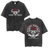 Anime Baki The Grappler Washed Tshirt Hanma Yujiro Gym Short Sleeve Tshirts Men Oversized Cotton Casual Tee Shirts Streetwear