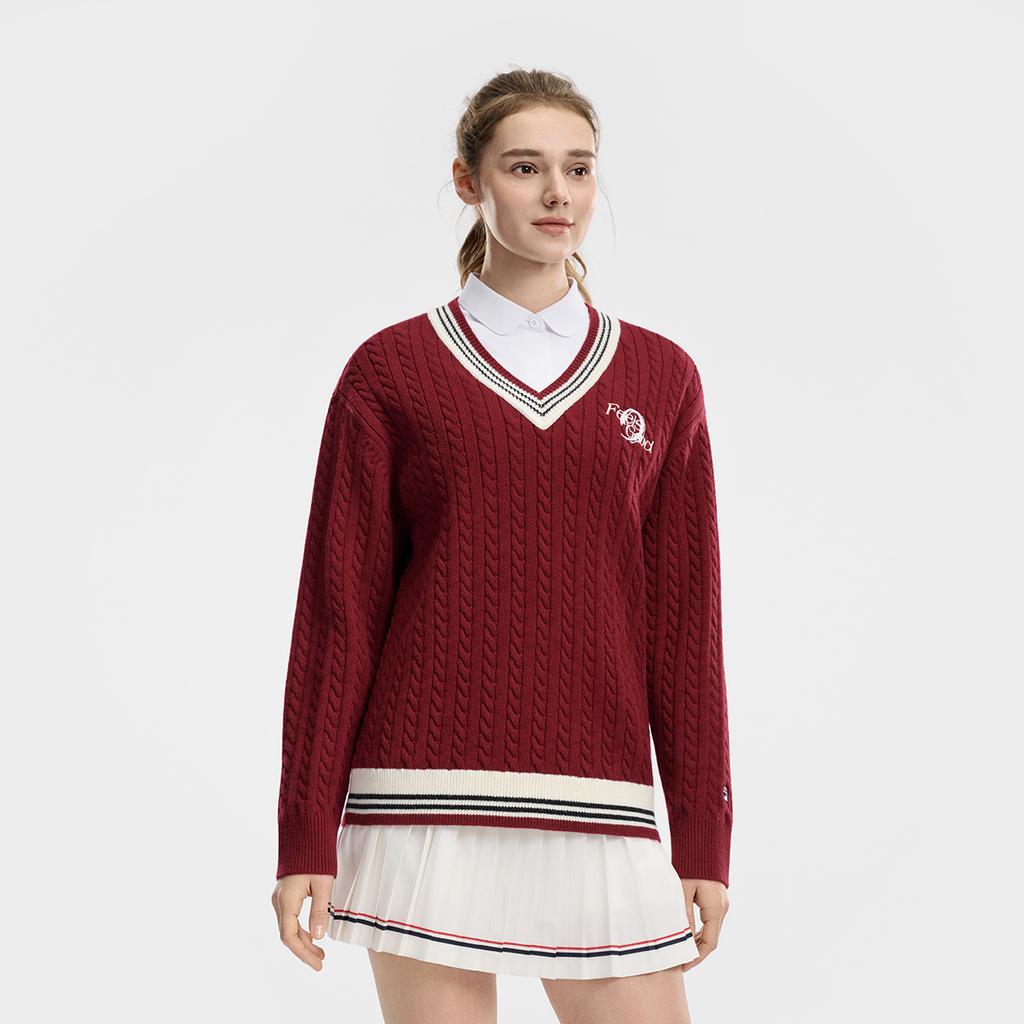 Fila Tennis Fashion Minimalist Classic Retro Sports College Style Casual Versatile Comfortable Knitted Loose Sweater Unisex Sweater A11U613401FRD
