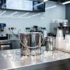 Stainless Steel Container with Lid Easy to Clean Portable Ice Container with Handle Metal Ice Container Even Rolled Border