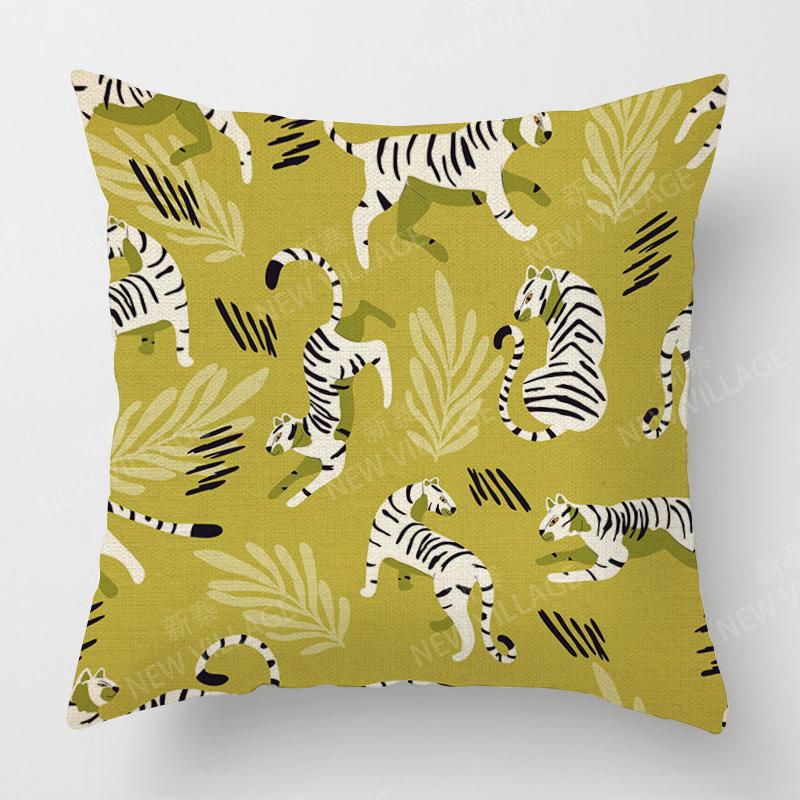 Home Decor Exotic Jungle Animals Pillow Covers For Home Pattern Cushion Cover Suitable For Sofa Bedroom Car Pillow Cover
