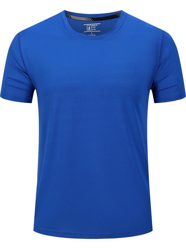 Ice Silk Quick-Dry Round Neck Sports T-Shirt for Outdoor, Tennis, Running, Auto Repair, and Advertising with Short Sleeves and Logo Print