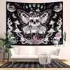Pink Butterfly Skull Tapestry Moon Phase Mushroom Crystal Witchy Wall Hanging Dark Aesthetic Dorm Bedroom Home Decor