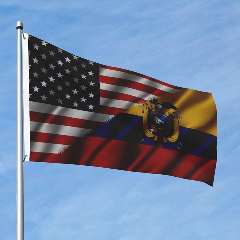 США Американский и Немецкий Флаг Германии 2x3 Фута Флаги Двусторонняя Печать Наружная Внутренняя Декорация Флаг Страны 2x3 Фута Полиэстеровый Баннер American Usa And Ecuador