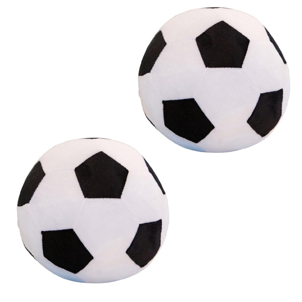 Famimueno Ball Cushion Plush Fluffy and Perfect for Home and Gifts of 2 Black and White Soccer Pillow, Soft, Naps, Decor, (Set Balls)