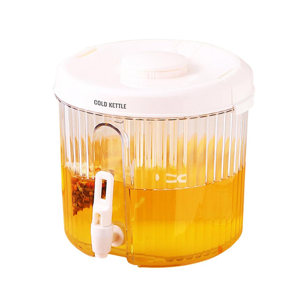4L Leakproof Beverage Dispenser with Spigot & Lid Cool Water Bucket Clear Outdoor Water Bucket for Iced Tea Lemonade Juice Milk
