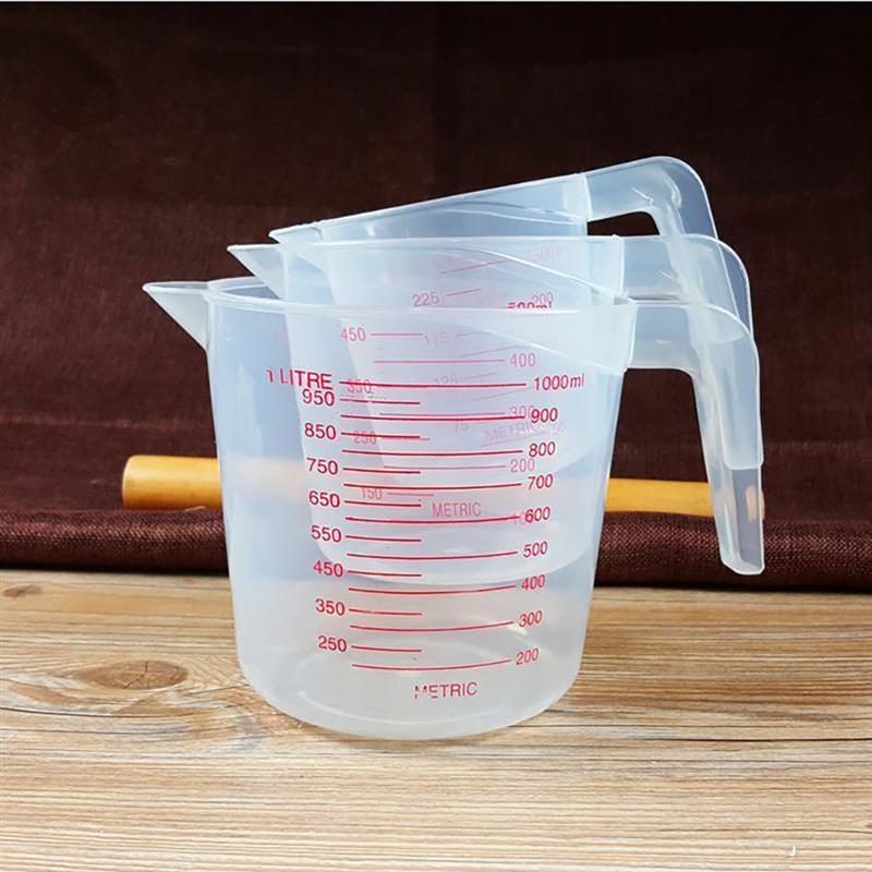 250/500/1000 ml Bakning Vätskemåttkoppar PVC Skalakopp Plast Mätvolym Bägare Köksbakverktyg