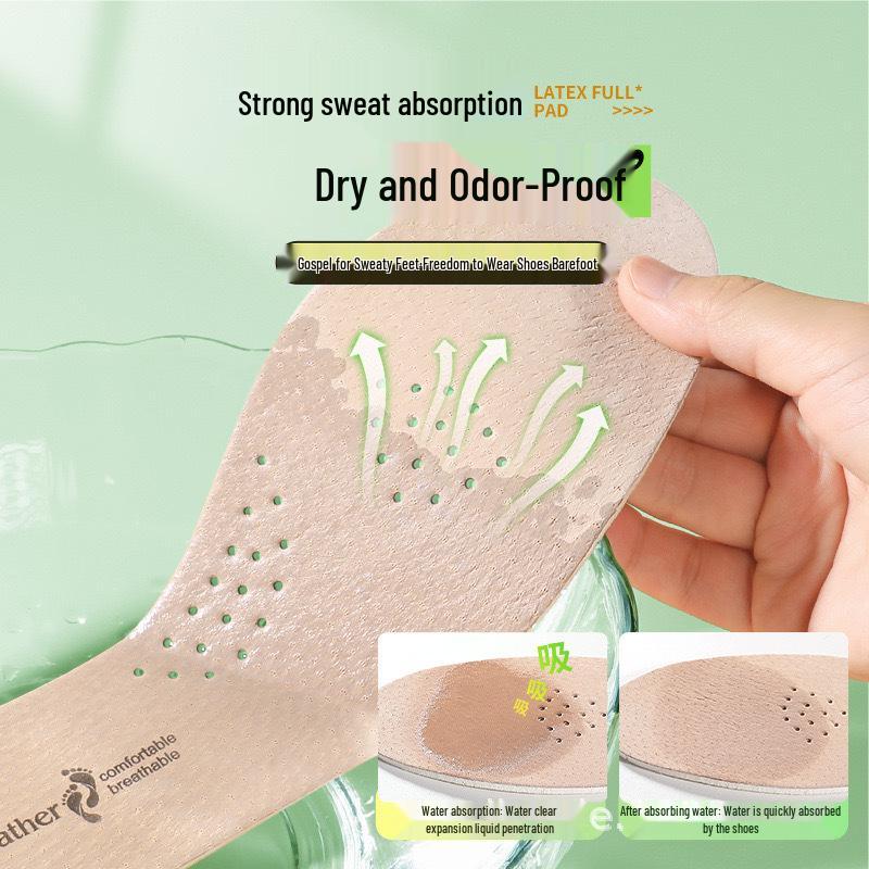 Premium Pigskin Insoles: Odor-Proof, Breathable, Sweat-Absorbing, Pain Relief, Shock-Absorbing for Men & Women