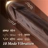 Thrusting Dildo Vibrator Sex Toys With Rotating Heating 9inch Realistic Coffee Telescopic Penis For Anal Clitoral G Spot Stimulation Silicone Dildos