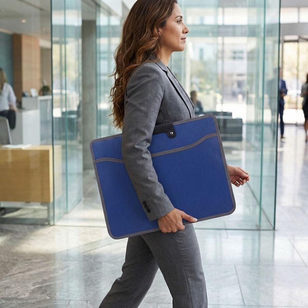 Waterproof Office Briefcase Large Capacity Business Tote Bag Thickened Portable File Bag  Car Side