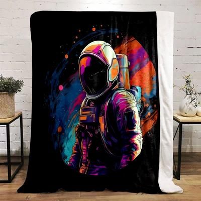 Colorful Cosmic Astronaut Print Blanket Soft and Cozy Perfect for the Living Room Bed Sofa or a Nap,gift