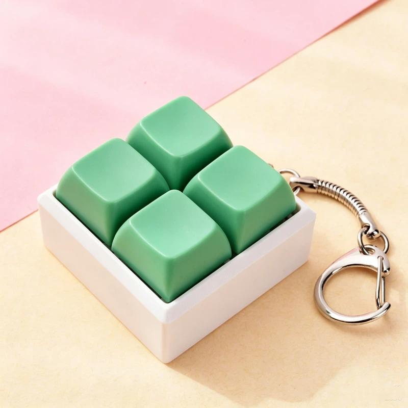 Mini 4 Keys Mechanical Keyboard Fidget Keychain Satisfying Click Sound Unique Gift for Keyboard Enthusiasts Friends