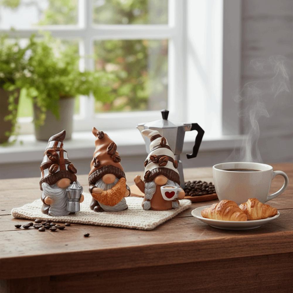 Resin Material Coffee Gnome Ornament Coffee Cup Resin Dwarf Handmade Gnome  Gift Giving