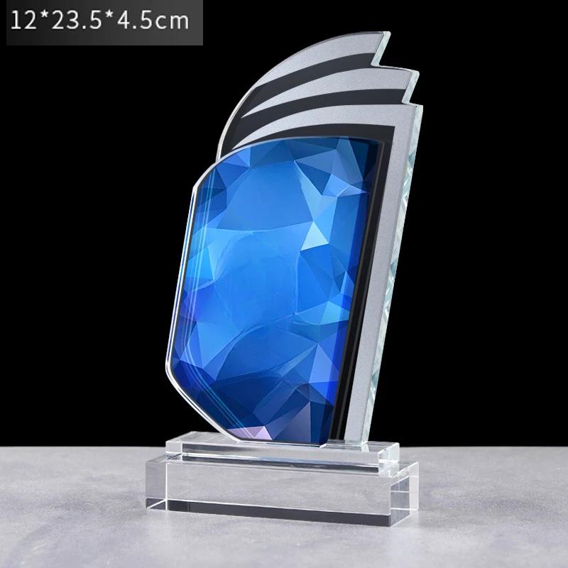Creative Customization Color Printing Crystal Trophy Enterprise Excellent Employee Annual Meeting Award Awards Medals Home Decor