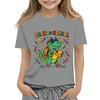 Children's Casual and Fashionable Round-Neck Printed Short-Sleeve Top for Back-to-School
