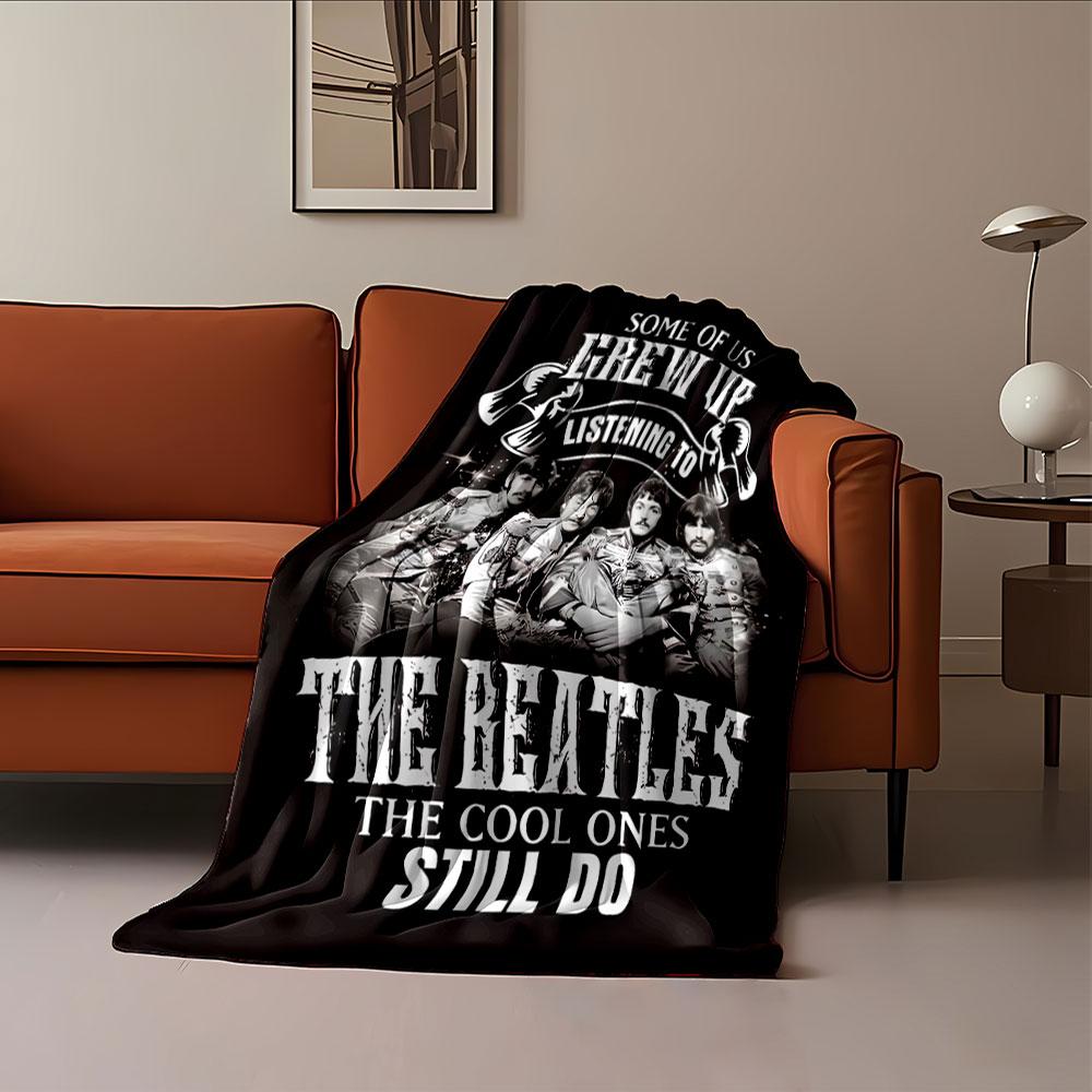 Coperta nostalgica per fan dei Beatles per tutte le stagioni coperta per la pausa pranzo plaid regalo