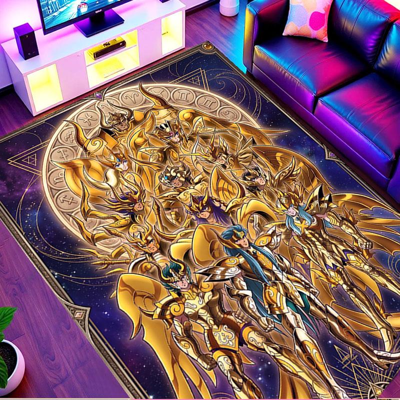 Saint Seiya Print Rug, Washable Floor Carpet, For Entryway Dorm Laundry Room Office Study, Home Decor Birthday Christmas Gift