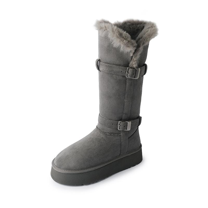 

Milk Huhu~ Two wear folded thick-soled snow boots for women 2025 winter non-slip warm velvet snow cotton boots 40