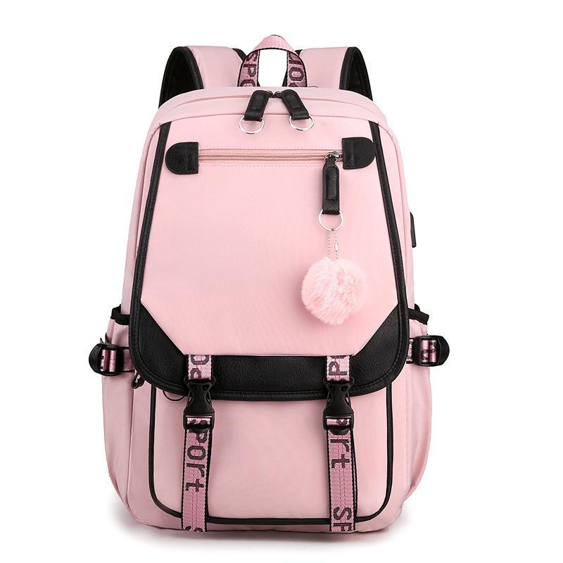 Korean Style High School Backpack for Teenage Girl Fashion Black White Student Girls Backpack Schoolbag Cute Book Bag