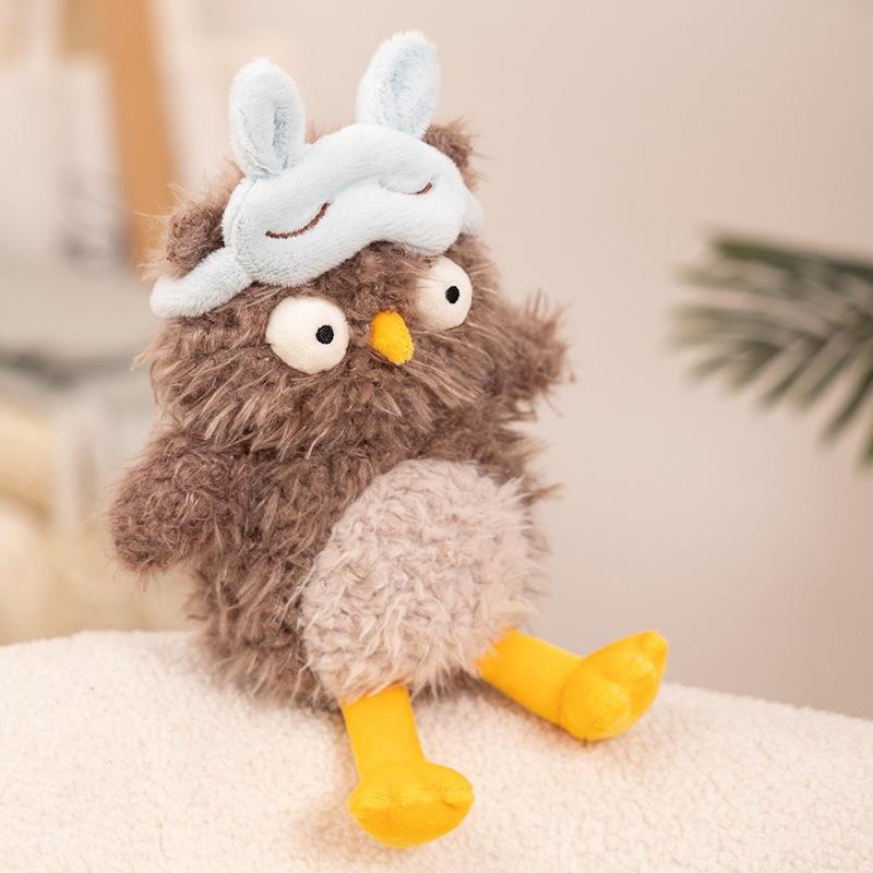 

Новая игрушка Жареные волосы Забавный Симуляция Сова Маска для глаз Плюшевая игрушка Украшения Модная Милая Кукла 20cm（180g）