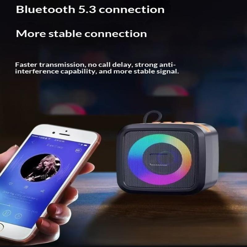 Mini Portable Bluetooth Speaker With Phone Holder, Rgb Lights, Super Bass & 10H Playtime For Travel