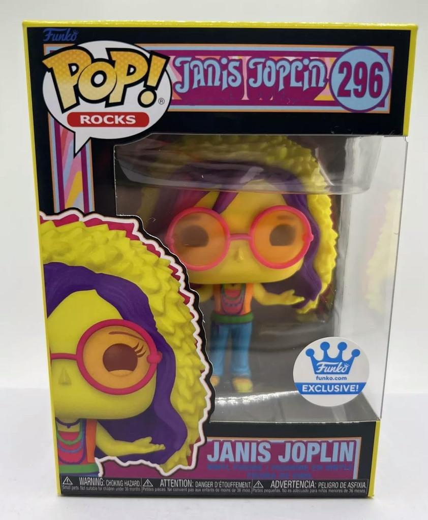 Janis Joplin Funko Rocks Vinylfigur Leksak (Svart ljus) Pop!