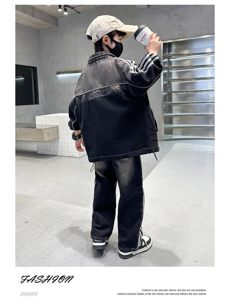 Μοντέρνο Δίκορ Σετ Τζιν για Αγόρια 2025 - Κομψό Ρούχο Άνοιξης/Φθινοπώρου για Μεγάλα Αγόρια