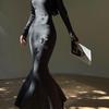 Butterfly Dream Woven Sequin Slim-Fit Mermaid Dress - Women's French Style Knit for Spring/Autumn