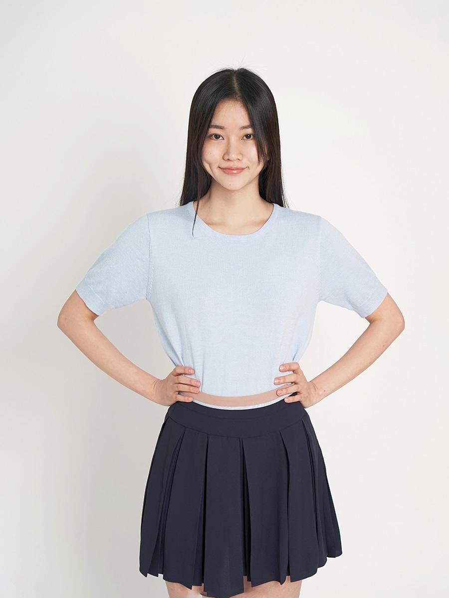 Базовый круглый пуловер Nitina Bl Blue/Free