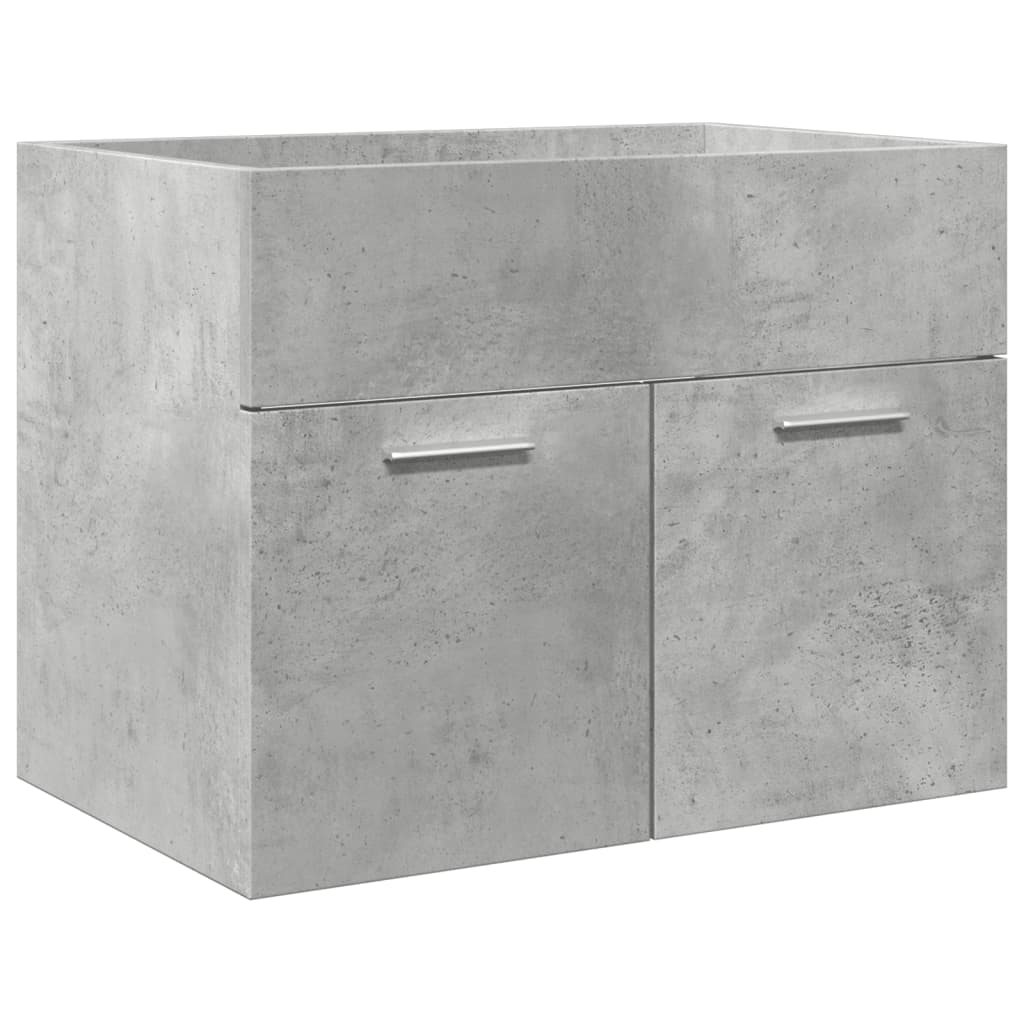 3 Piece Bathroom Furniture Set Concrete Grey Particleboard