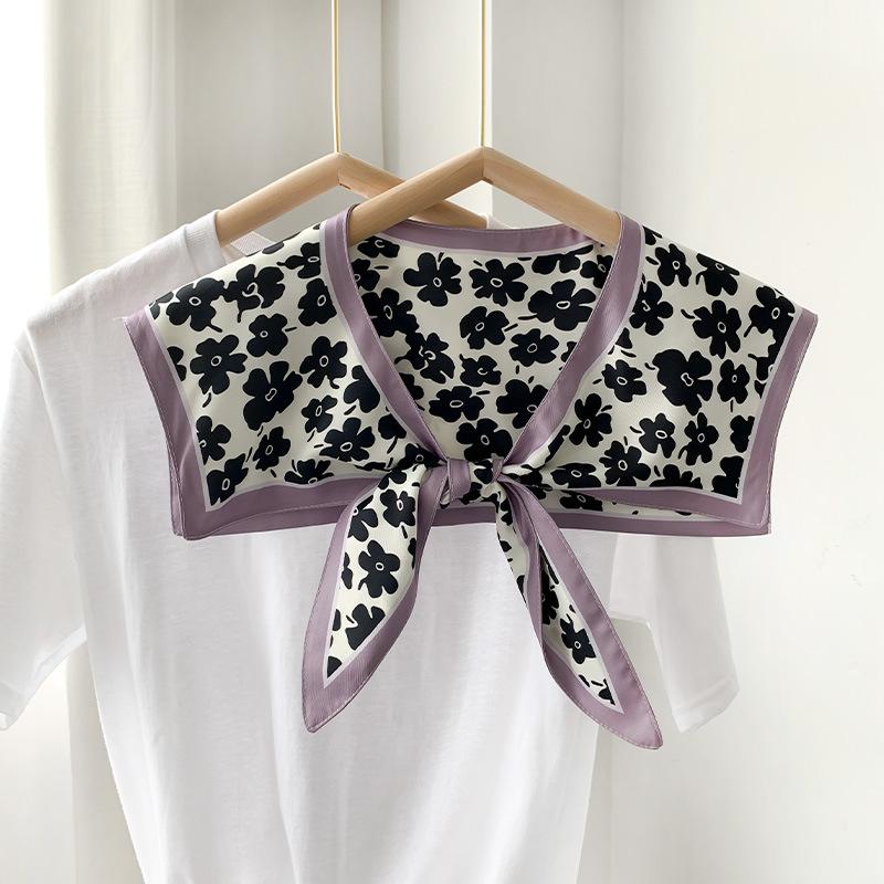 Shawl Summer Exterior Decoration Women'S Silk Scarf Spring And Autumn Thin Fashion Fake Collar Shirt Versatile Sunscreen Shawl